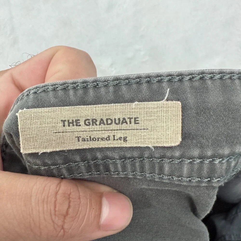 AG Adriano Goldschmied The Graduate Pants Mens 38x30 Gray Tailored Leg  Stretch